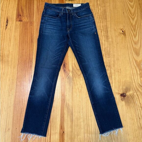 Imogene+Willie Virginia Dark Wash Raw Hem Straight Leg Jeans Women’s Size: 25 - Picture 2 of 12